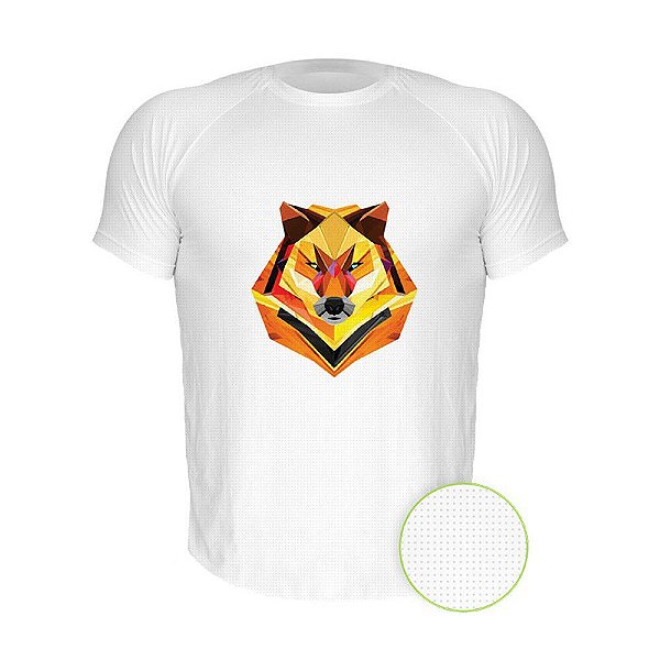 Camiseta AIR Nerderia e Lojaria raposa geometrica branca