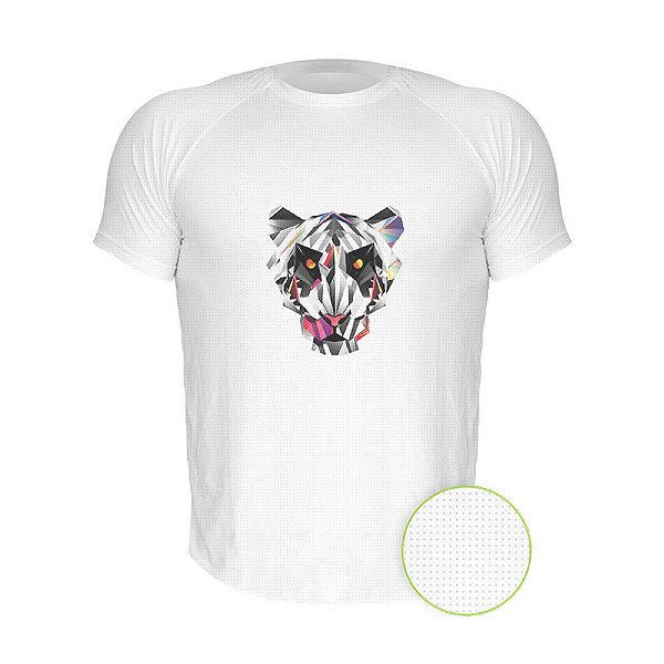 Camiseta AIR Nerderia e Lojaria pantera geometrica branca