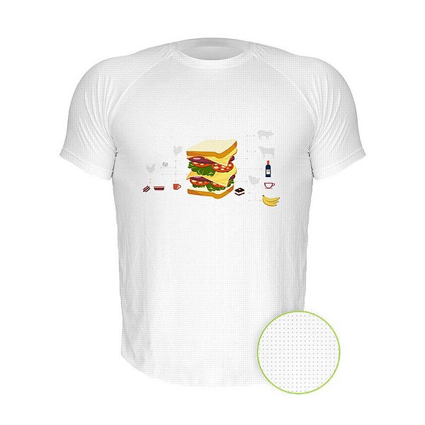 Camiseta AIR Nerderia e Lojaria sanduba branca