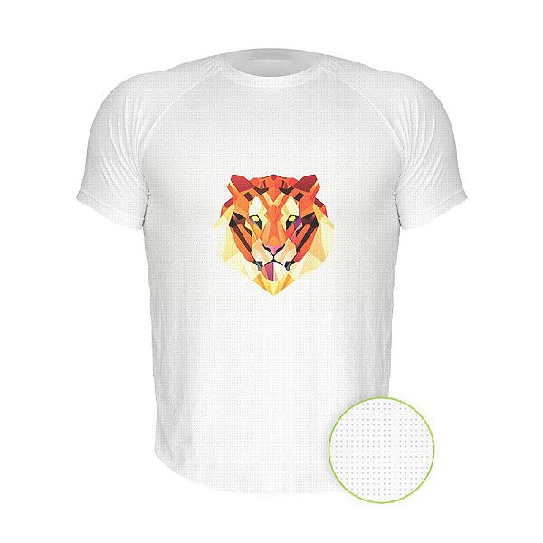 Camiseta AIR Nerderia e Lojaria tigre geometrico branca