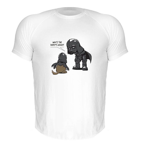 Camiseta Slim Nerderia e Lojaria vader dog Branca