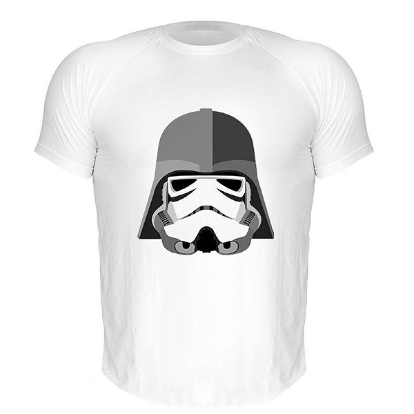 Camiseta Slim Nerderia e Lojaria vader stormtrooper mask Branca
