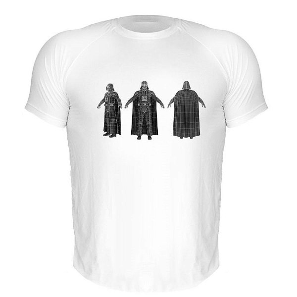 Camiseta Slim Nerderia e Lojaria vader render Branca