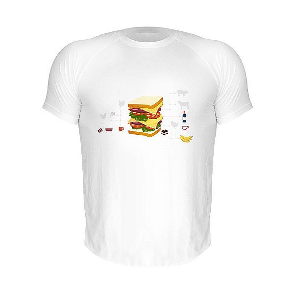Camiseta Slim Nerderia e Lojaria sanduba Branca