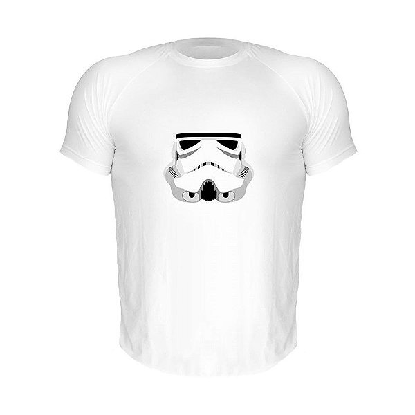 Camiseta Slim Nerderia e Lojaria stormtrooper minimalista Branca