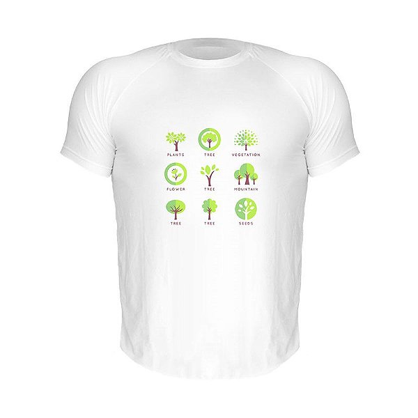 Camiseta Slim Nerderia e Lojaria trees Branca