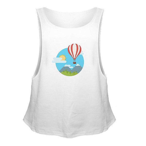 Camiseta Regata Nerderia e Lojaria balloon Branca