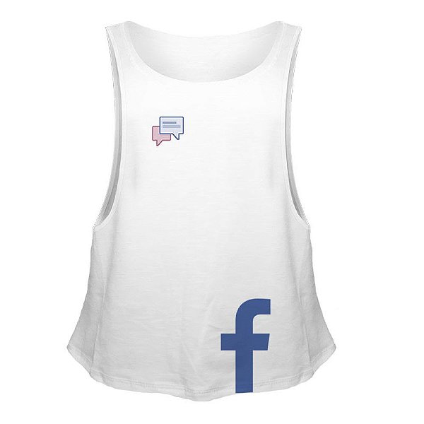 Camiseta Regata Nerderia e Lojaria facebook Branca