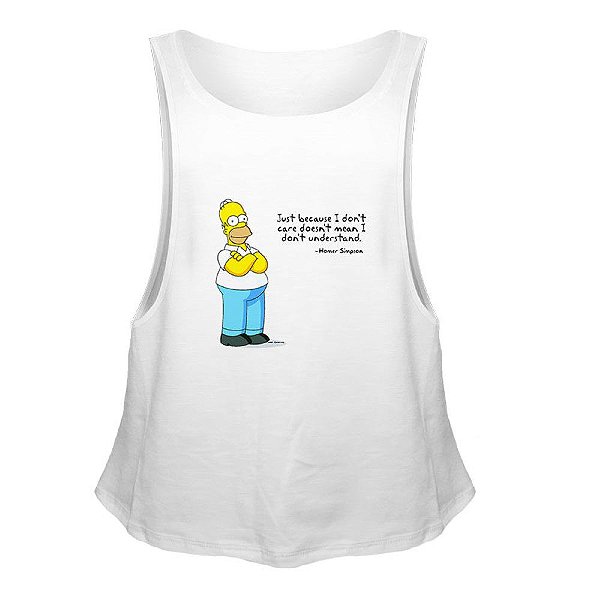 Camiseta Regata Nerderia e Lojaria homer frases Branca