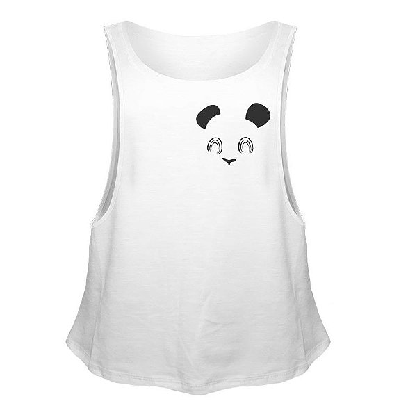 Camiseta Regata Nerderia e Lojaria panda Branca