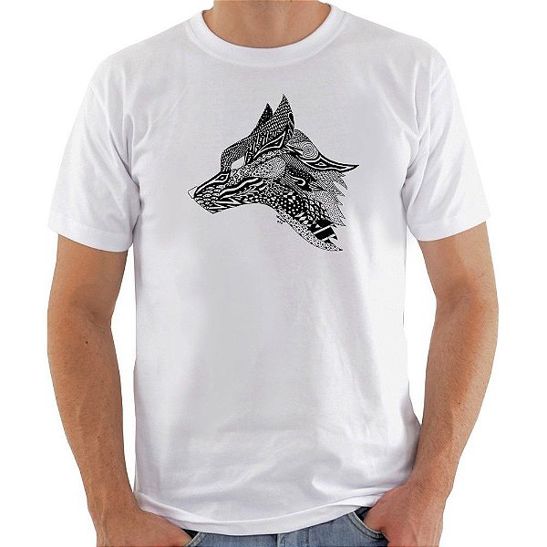 Camiseta Basica Nerderia e Lojaria lobo 2 Branca