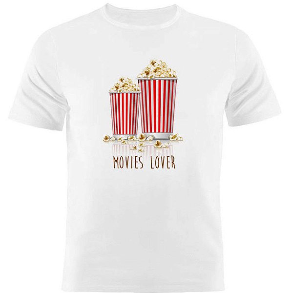 Camiseta Basica Nerderia e Lojaria movie lover Branca