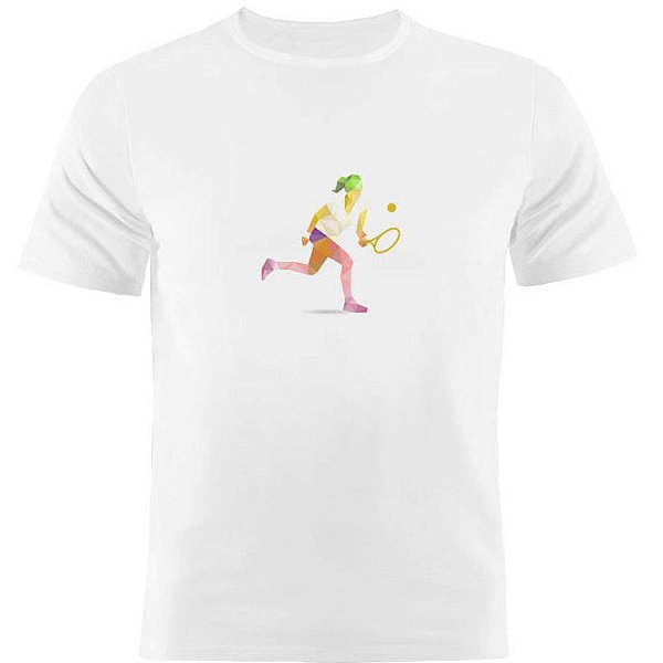 Camiseta Basica Nerderia e Lojaria tenis geometrico Branca
