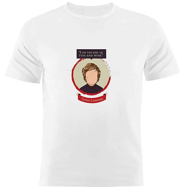 Camiseta Basica Nerderia e Lojaria tyrion lannister minimalista Branca