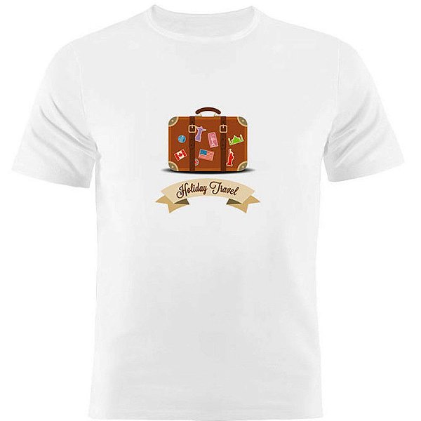 Camiseta Basica Nerderia e Lojaria travel Branca