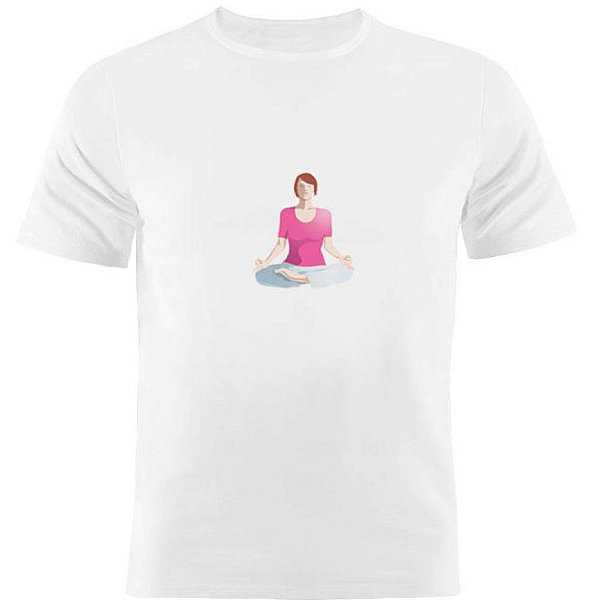 Camiseta Basica Nerderia e Lojaria yoga Branca