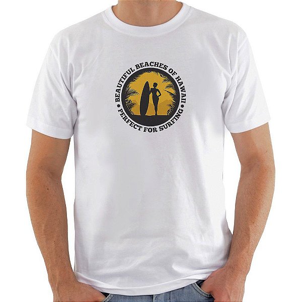 Camiseta Basica Nerderia e Lojaria surf Branca
