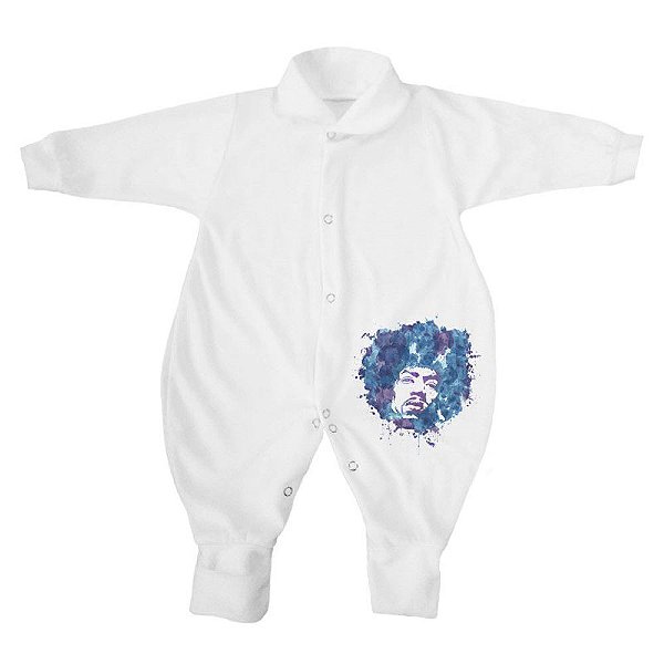 Macacão Plush Lojaria e Nerderia Jimi Hendrix splash  branco