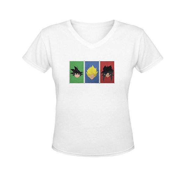 Camiseta Gola V Nerderia e Lojaria dragon ball BRANCA