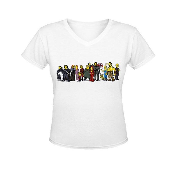 Camiseta Gola V Nerderia e Lojaria got simpsons BRANCA