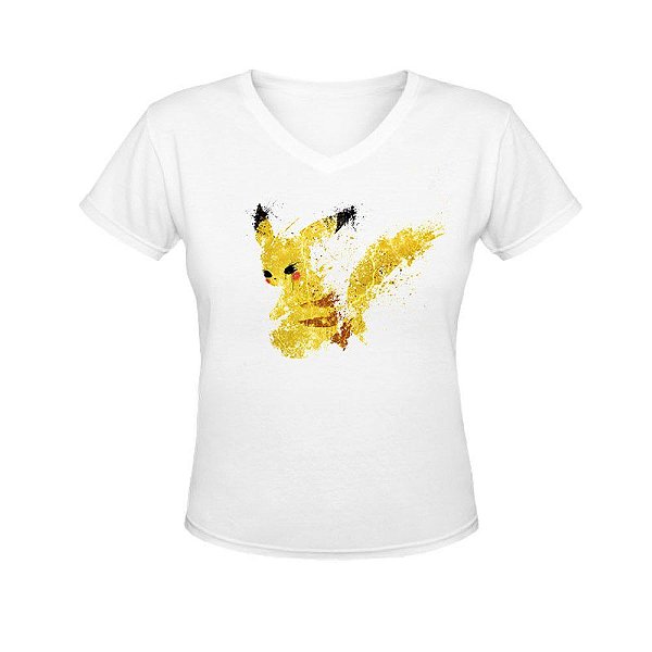 Camiseta Gola V Nerderia e Lojaria pokemon pikachu splash BRANCA