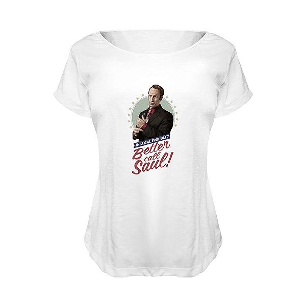 Camiseta Baby Look Nerderia e Lojaria better call saul retro BRANCA