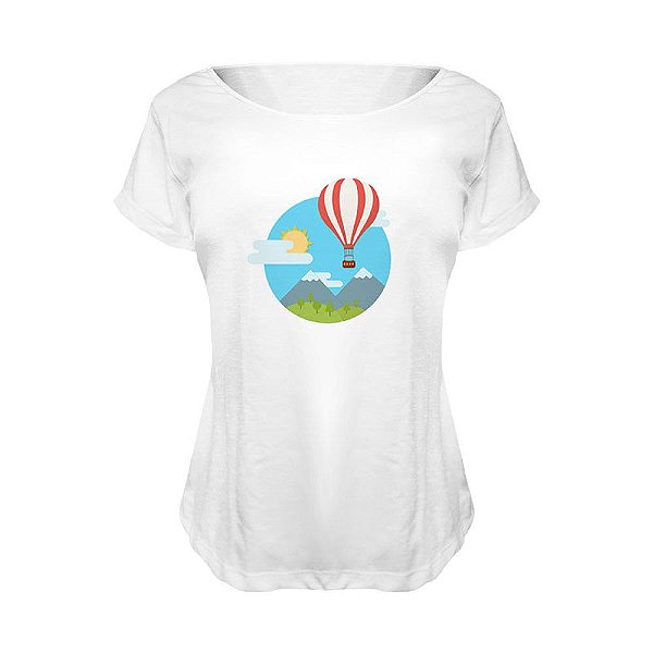 Camiseta Baby Look Nerderia e Lojaria balloon BRANCA