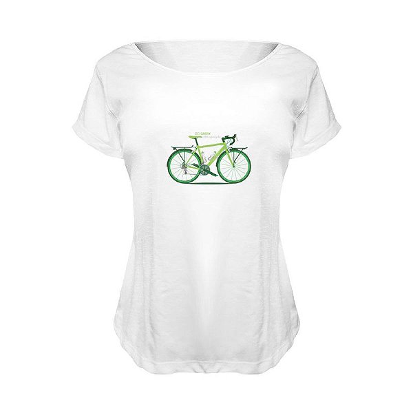 Camiseta Baby Look Nerderia e Lojaria eco bike BRANCA