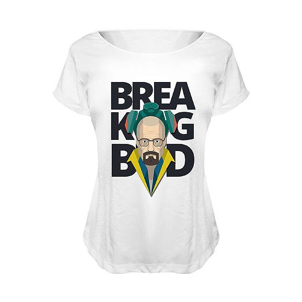 Camiseta Baby Look Nerderia e Lojaria heisenberg vector BRANCA