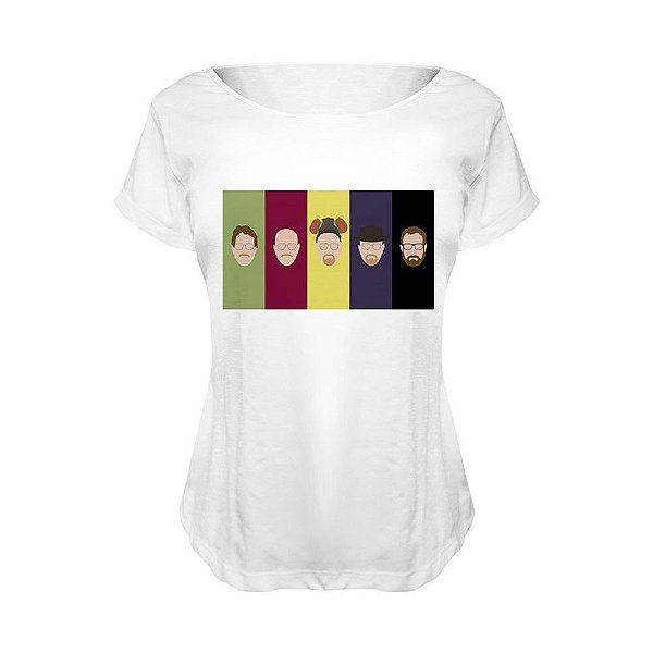 Camiseta Baby Look Nerderia e Lojaria heisenberg minimalista BRANCA