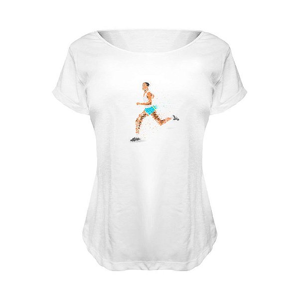 Camiseta Baby Look Nerderia e Lojaria runner BRANCA