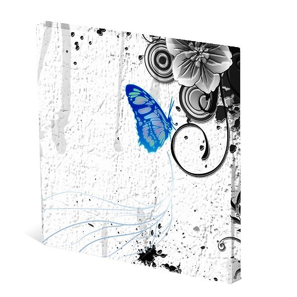 Tela Canvas 30X30 cm Nerderia e Lojaria butterfly azul colorido