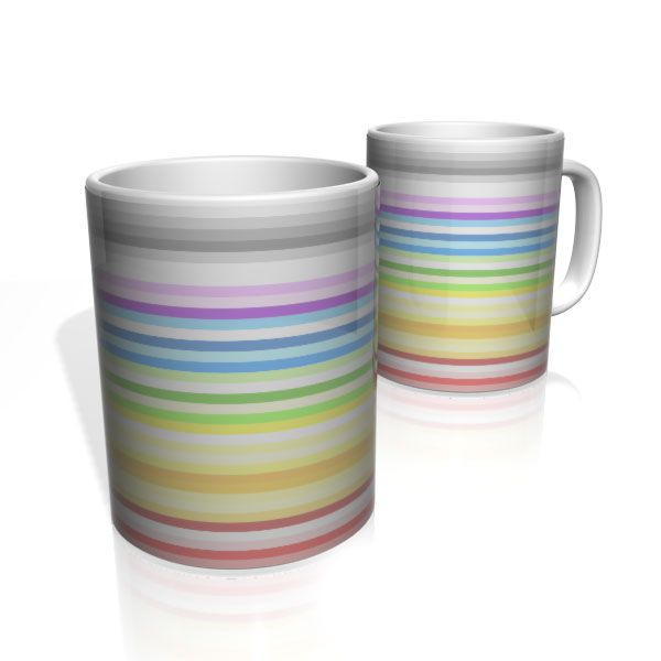 Caneca De Porcelana Nerderia e Lojaria linhas arco-iris2 colorido
