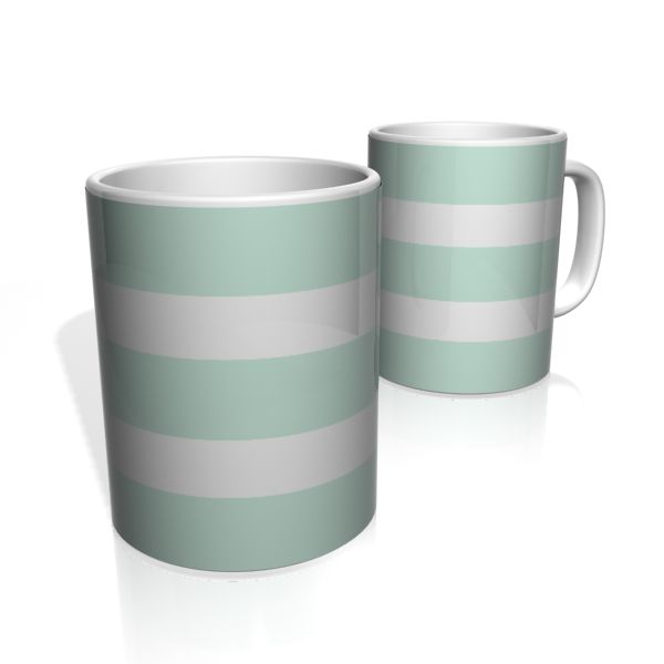 Caneca De Porcelana Nerderia e Lojaria verde claro duas faixas 2 colorido