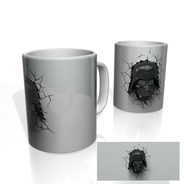 Caneca decorativa Nerderia e Lojaria 3d vader colorido