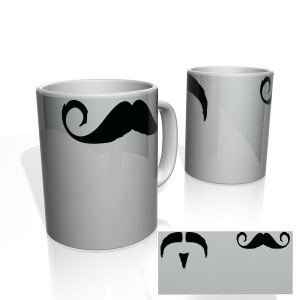 Caneca decorativa Nerderia e Lojaria bigode01 colorido