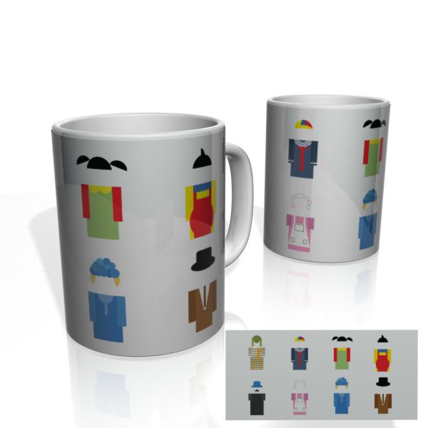 Caneca decorativa Nerderia e Lojaria chaves minimalista colorido