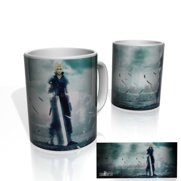 Caneca decorativa Nerderia e Lojaria final fantsy3 colorido