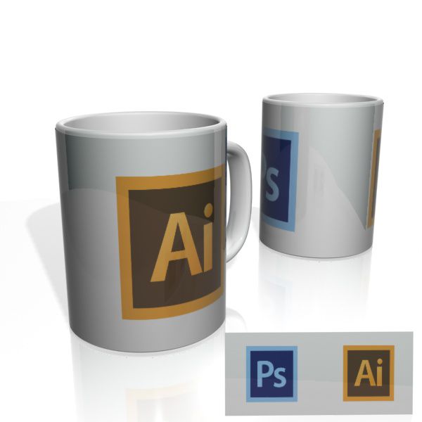 Caneca decorativa Nerderia e Lojaria photoshop illustrator colorido