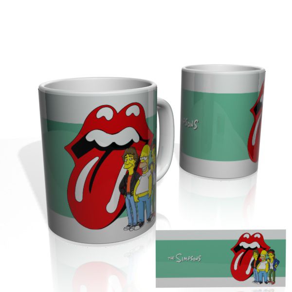 Caneca decorativa Nerderia e Lojaria simpsons roling stones colorido