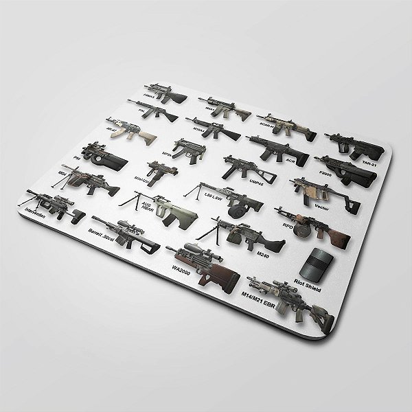 MOUSE PAD GAMER GRANDE 35X44 cm Nerderia e Lojaria guns colorido