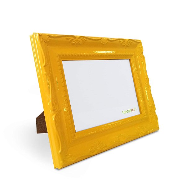 Porta Retrato 10x15 cm Nerderia e Lojaria Retro amarelo retro amarelo