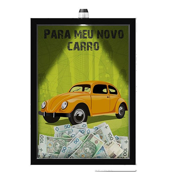 Quadro Caixa  COFRE 33x43 cm (Com Led) Lojaria e Nerderia. car10 preto