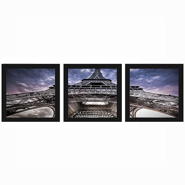 Quadro 23x23 (3 und.) Nerderia Lojaria Paris 01 preto