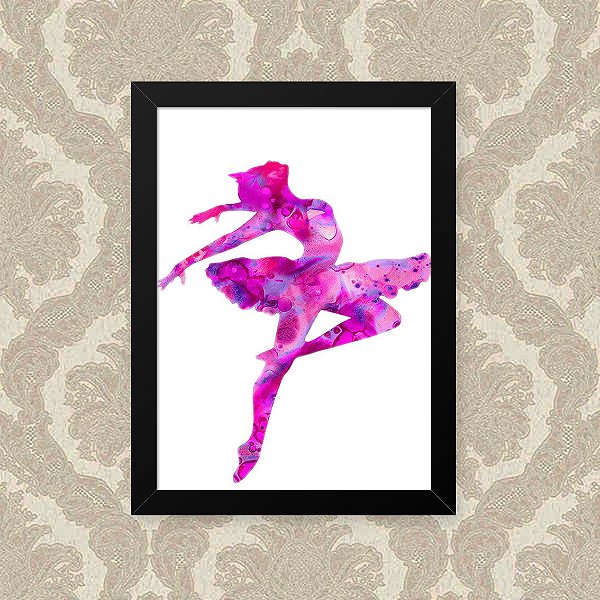 Quadro Decorativo 23x33cm Nerderia e Lojaria ballet pink misturado preto