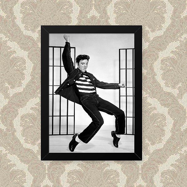 Quadro Decorativo 23x33cm Nerderia e Lojaria elvis dancing preto