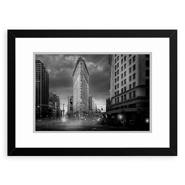 Quadro Decorativo 23x33cm Nerderia e Lojaria flatiron building preto