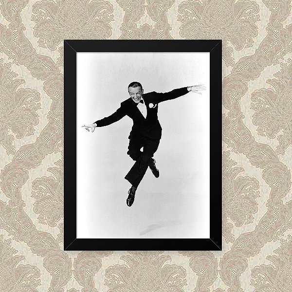 Quadro Decorativo 23x33cm Nerderia e Lojaria fred astaire 02 preto