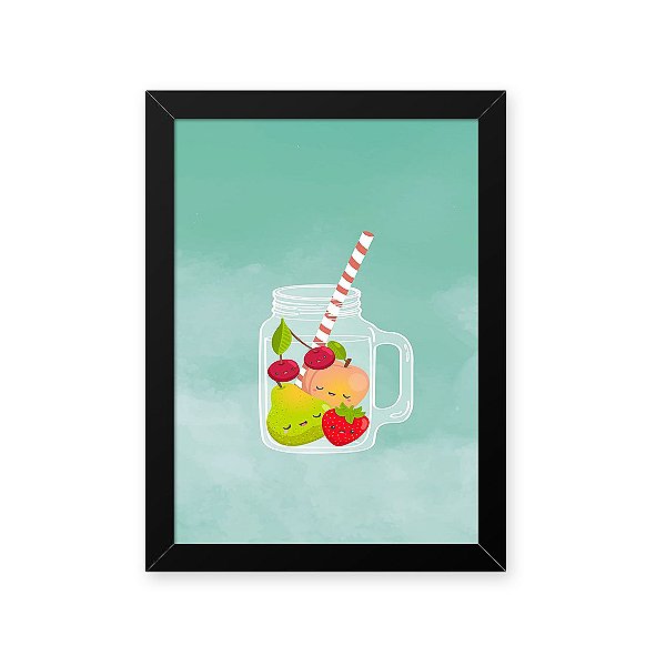 Quadro Decorativo 23x33cm Nerderia e Lojaria frutas preto