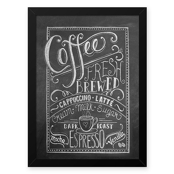 Quadro Decorativo 23x33cm Nerderia e Lojaria lousa coffee branco